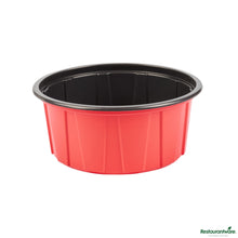 Wholesale Restaurantware 42 Oz Round Red Plastic to Go Box - Microwave-Safe - 7.1" X 7.1" X 3.2"- Bulk