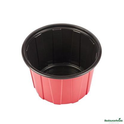 Wholesale Restaurantware 58 Oz Round Red Plastic to Go Box - Microwave-Safe - 7.1" X 7.1" X 4.4"- Bulk