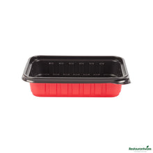 Wholesale Restaurantware 16 Oz Rectangle Red Plastic to Go Box - Microwave-Safe - 7.2" X 4.8" X 1.6"- Bulk