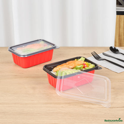 Wholesale Restaurantware Rectangle Clear Plastic Lid - Fits 16, 22, 30 Oz to Go Bo - 7.2" X 4.8" X 0.4"- Bulk