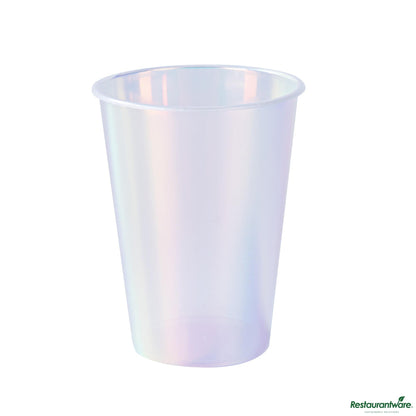 Wholesale Restaurantware 12 Oz Iridescent Plastic Hot / Cold Drinking Cup - 3.5" X 3.5" X 4.5"- Bulk