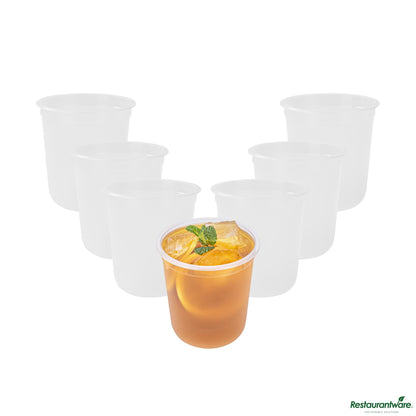 Wholesale Restaurantware 13 Oz U-Shape Frosted Plastic Hot / Cold Drinking- Bulk