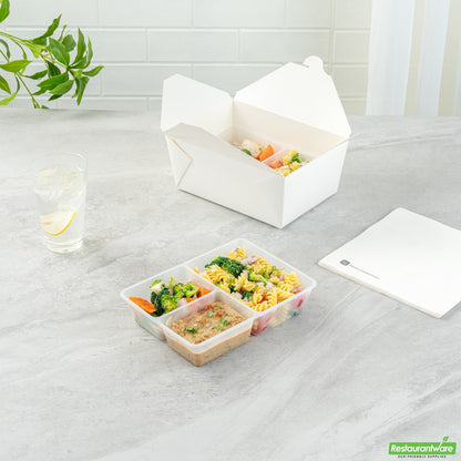 Wholesale Restaurantware 40 Oz White Plastic 3-Compartment Insert Tray - 8" X 6" X 1.8"- Bulk