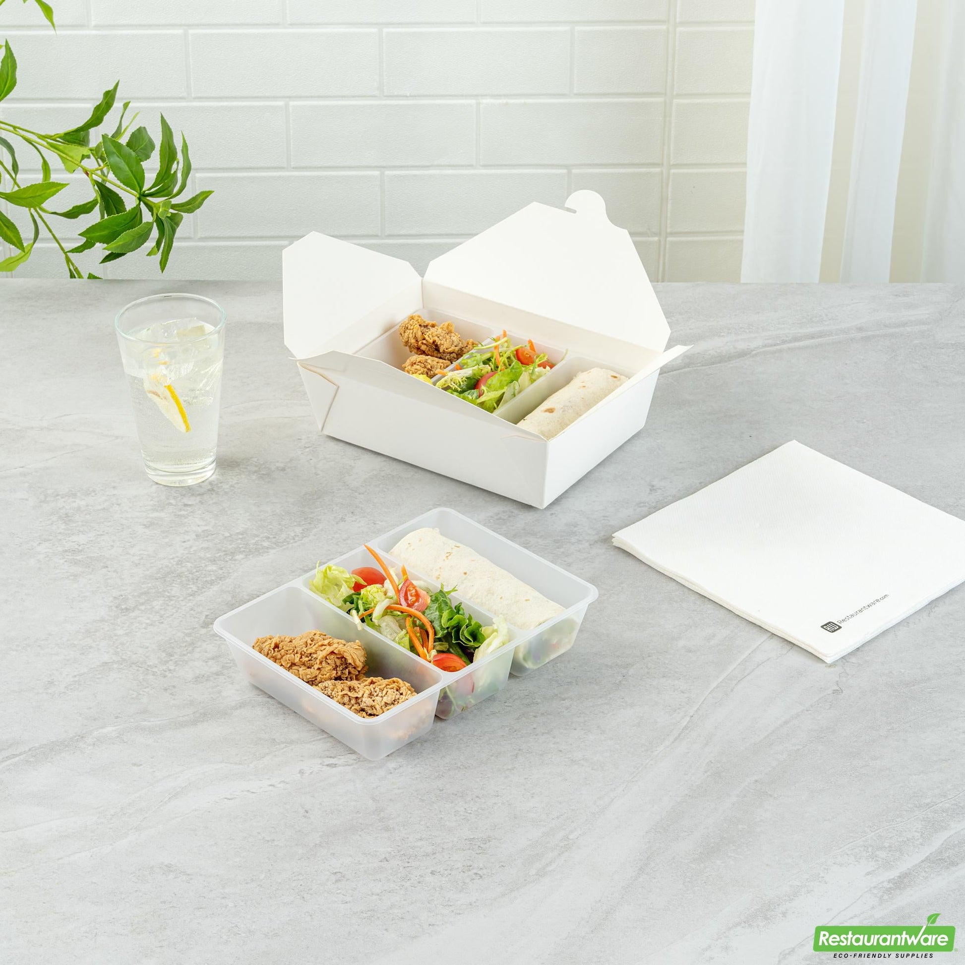 Wholesale Restaurantware 40 Oz White Plastic 3-Compartment Insert Tray - 8" X 6" X 1.8"- Bulk