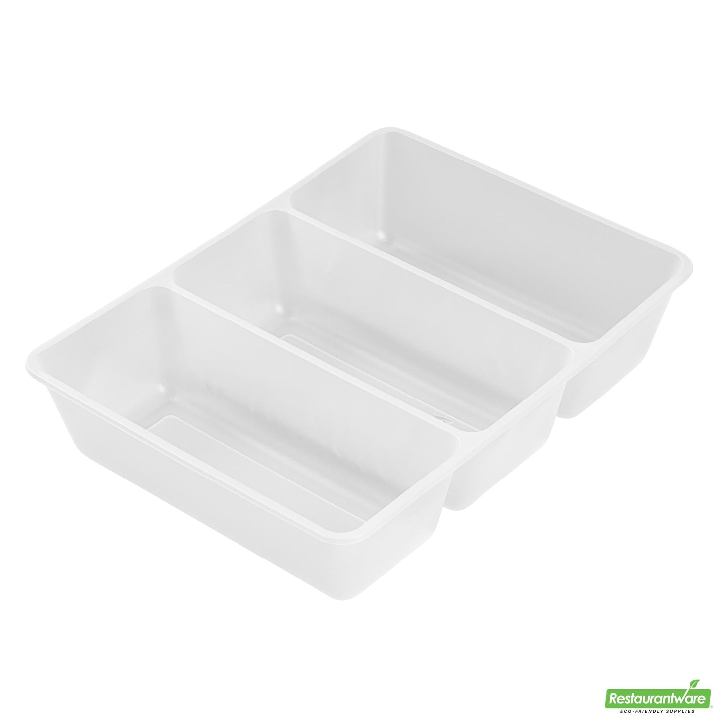Wholesale Restaurantware 40 Oz White Plastic 3-Compartment Insert Tray - 8" X 6" X 1.8"- Bulk