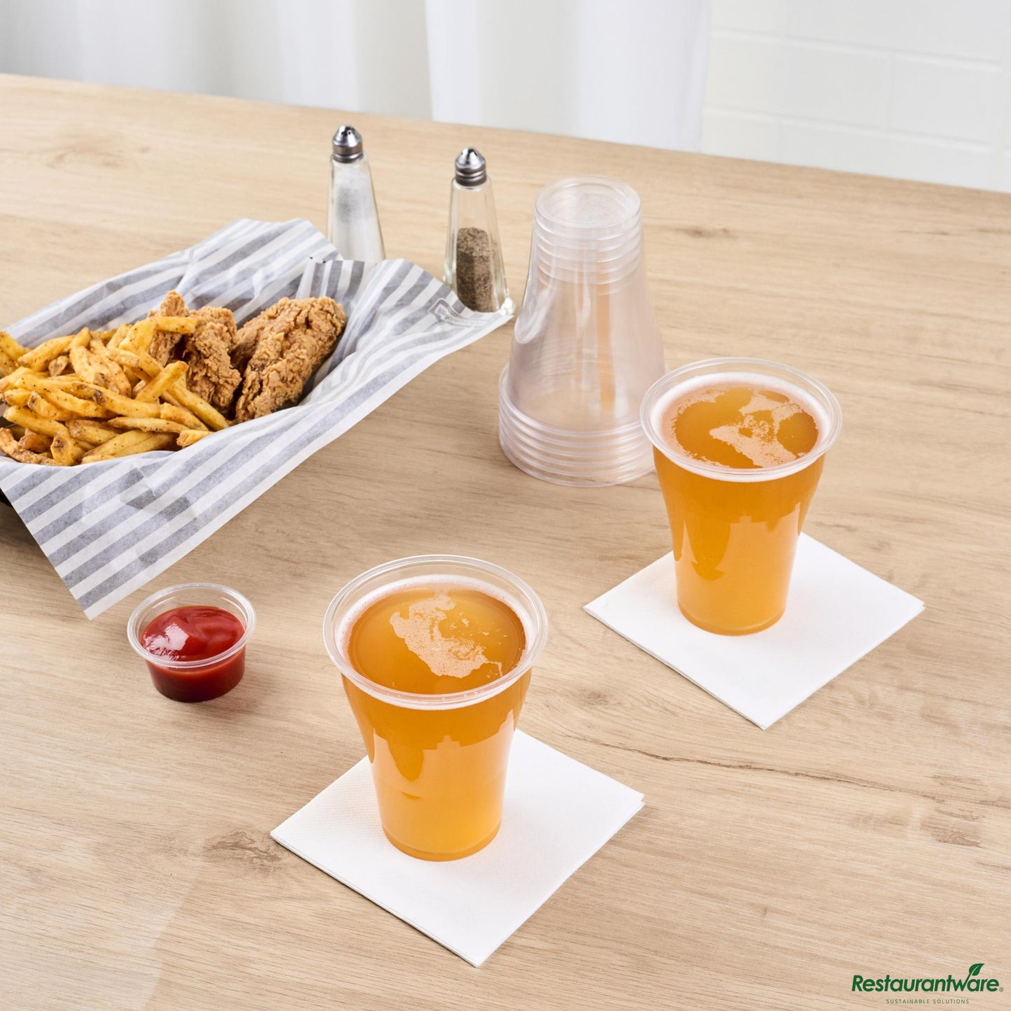 Wholesale Restaurantware 14 Oz Clear Pla Plastic Beer Glass - Compostable - 3.7" X 3.7" X 4.6"- Bulk