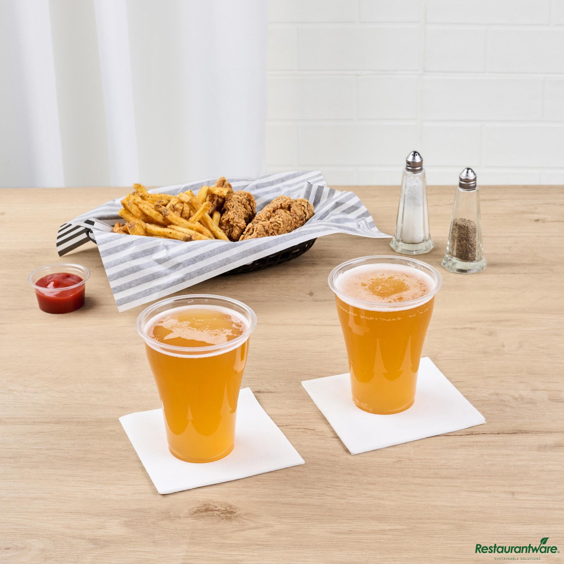 Wholesale Restaurantware 14 Oz Clear Pla Plastic Beer Glass - Compostable - 3.7" X 3.7" X 4.6"- Bulk