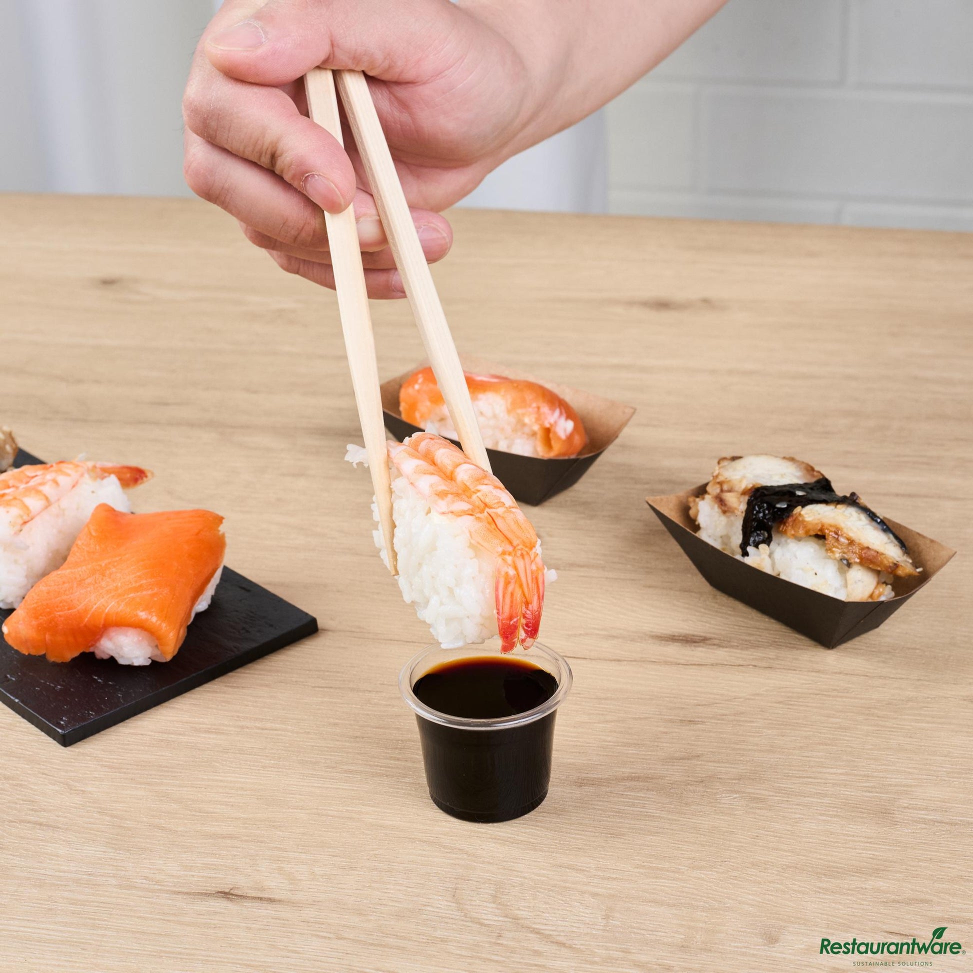Wholesale Restaurantware 1 Oz Clear Pla Plastic Portion Cup - Compostable - 1.8" X 1.8" X 1.4"- Bulk