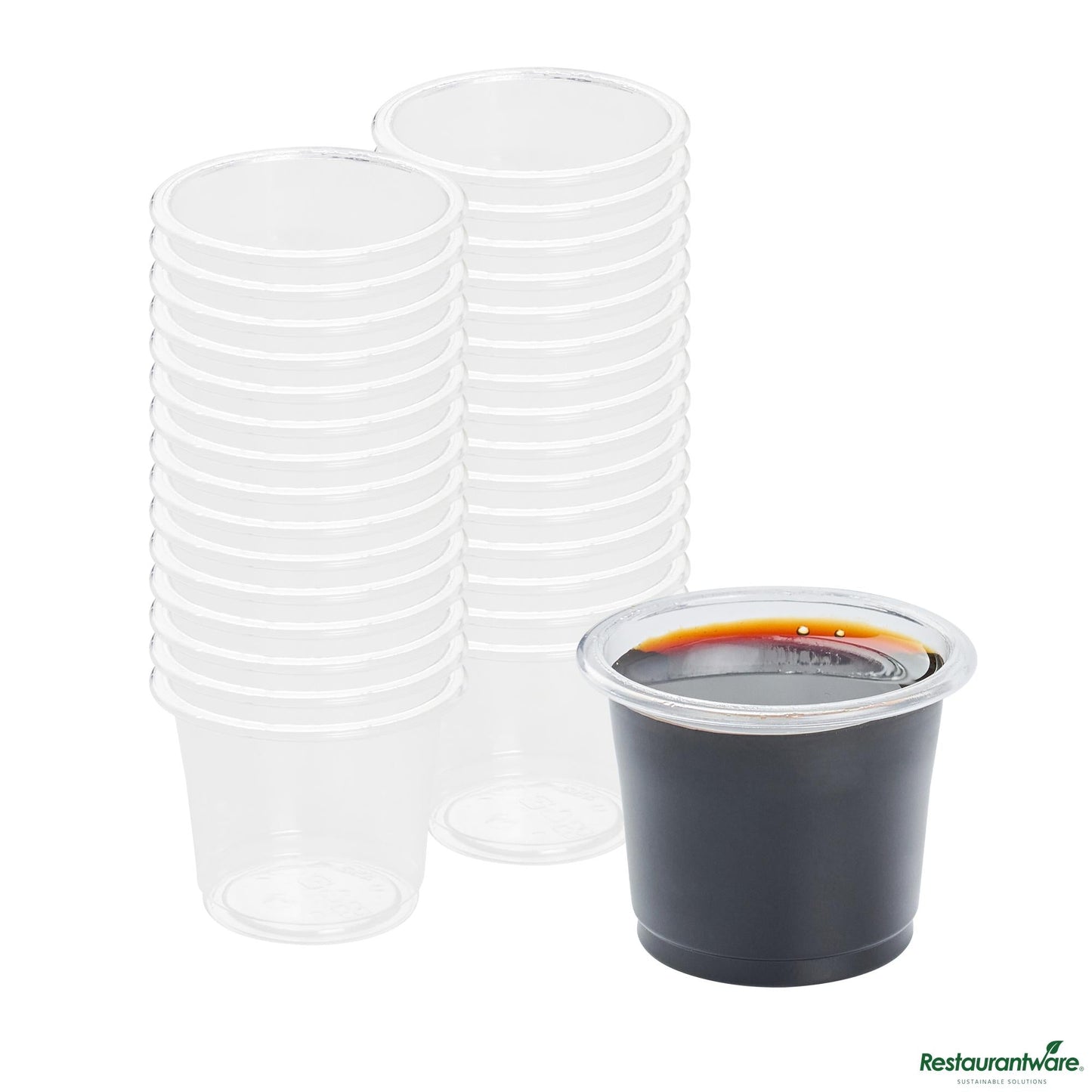 Wholesale Restaurantware 1 Oz Clear Pla Plastic Portion Cup - Compostable - 1.8" X 1.8" X 1.4"- Bulk