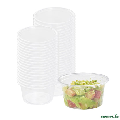 Wholesale Restaurantware 1.5 Oz Clear Pla Plastic Portion Cup - Compostable - 2.4" X 2.4" X 1.1"- Bulk
