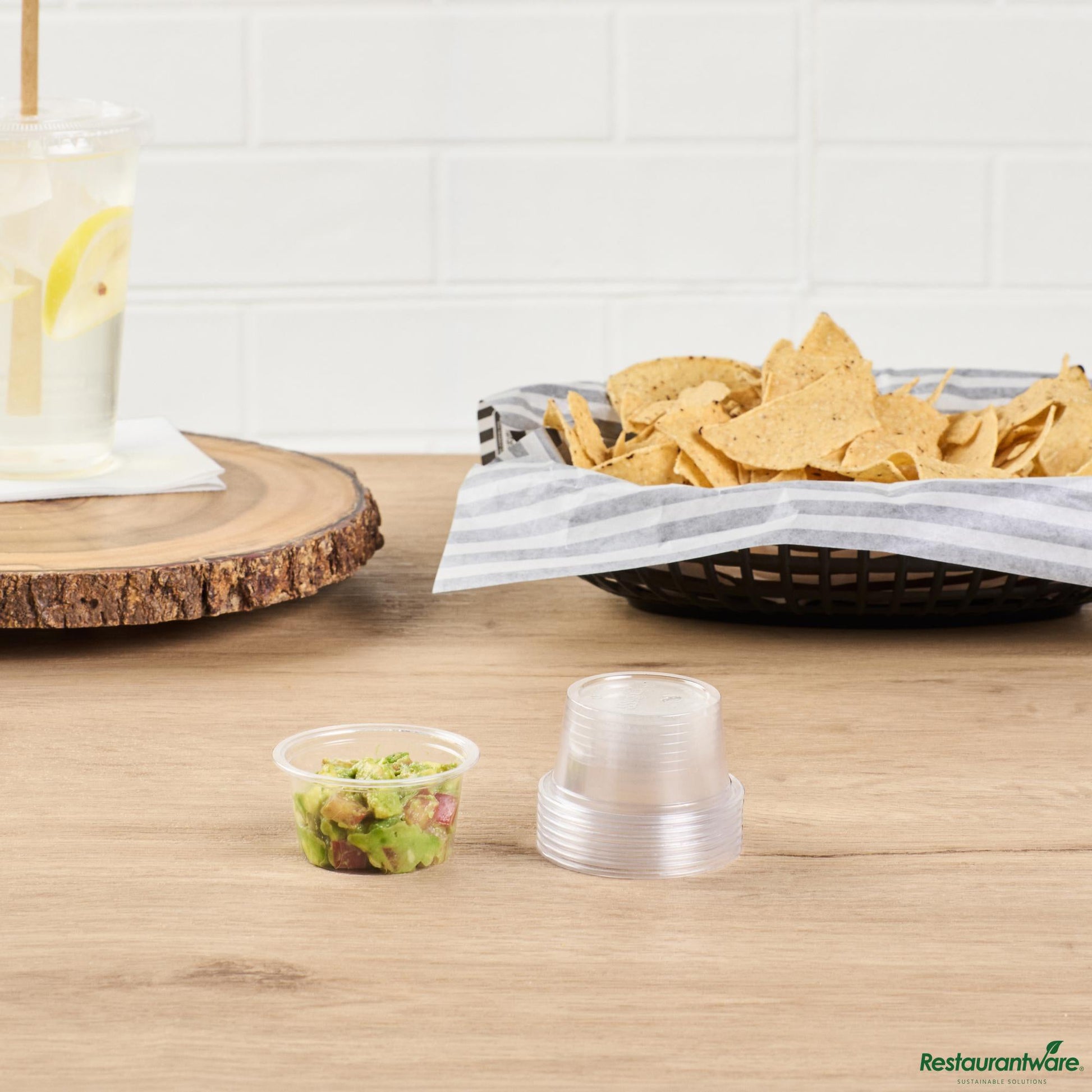 Wholesale Restaurantware 2 Oz Clear Pla Plastic Portion Cup - Compostable - 2.4" X 2.4" X 1.1"- Bulk