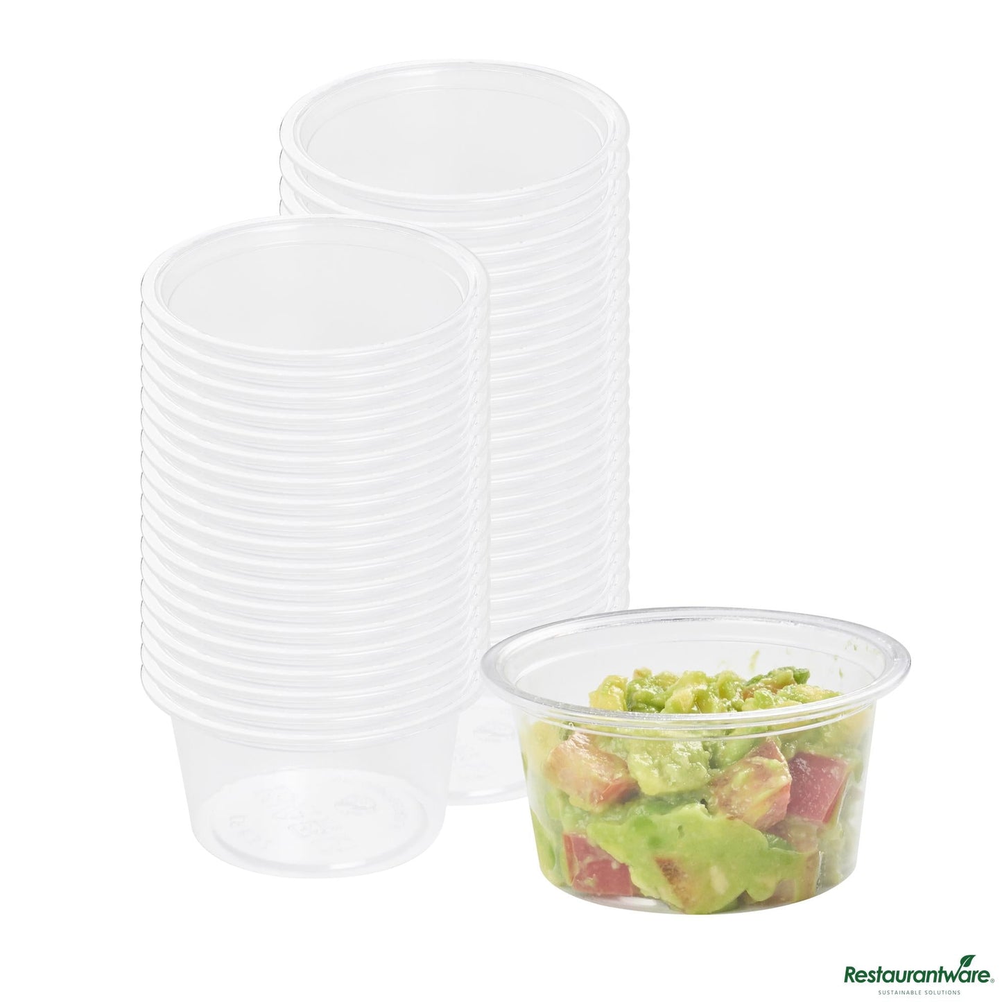Wholesale Restaurantware 2 Oz Clear Pla Plastic Portion Cup - Compostable - 2.4" X 2.4" X 1.1"- Bulk