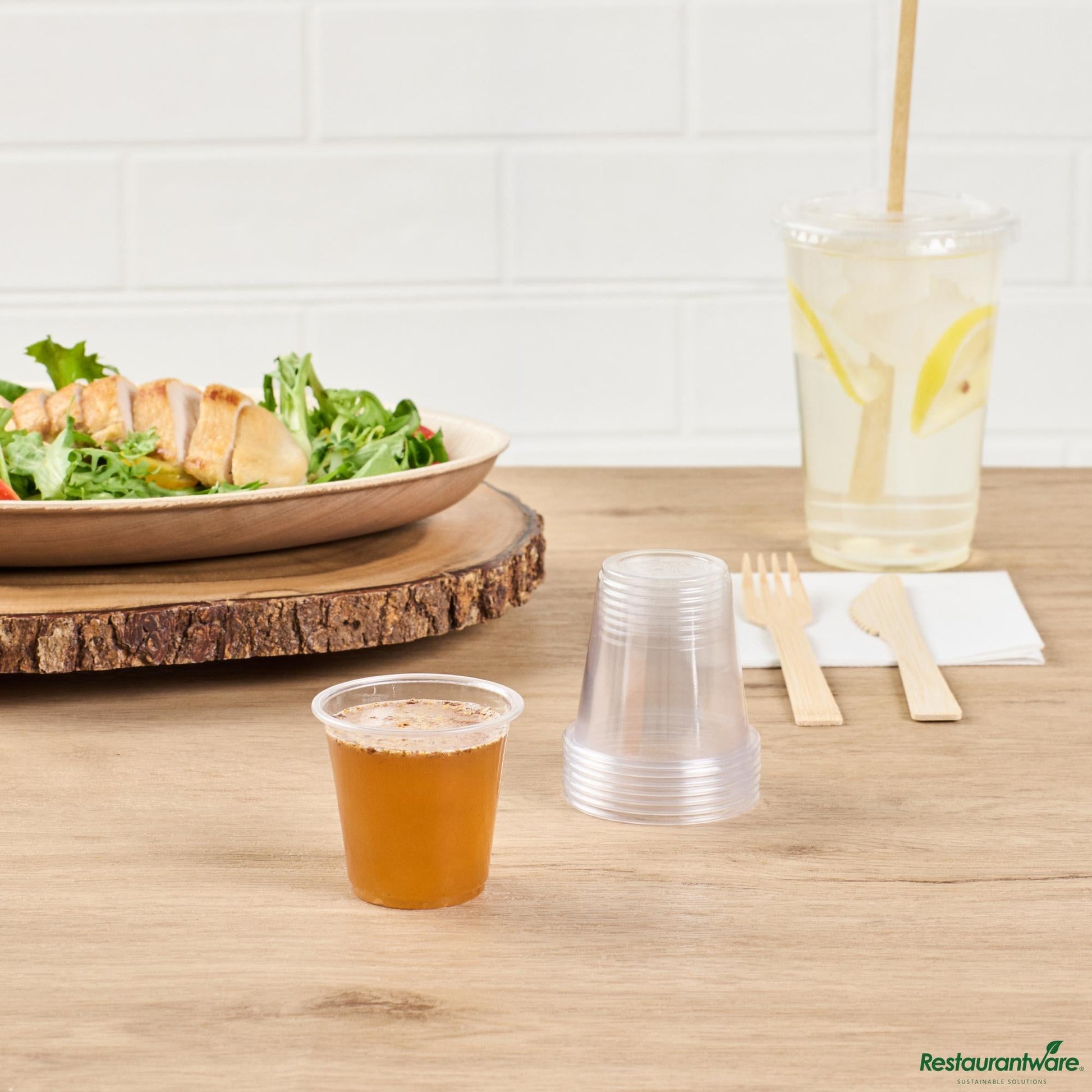 Wholesale Restaurantware 3 Oz Clear Pla Plastic Portion Cup - Compostable - 2.4" X 2.4" X 2.2"- Bulk