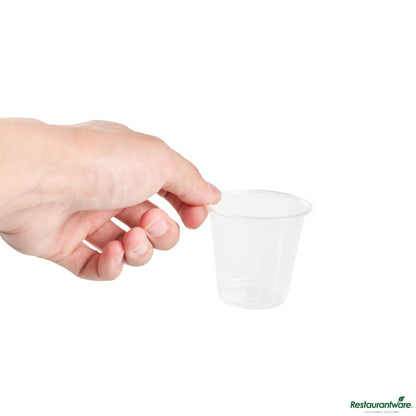 Wholesale Restaurantware 3 Oz Clear Pla Plastic Portion Cup - Compostable - 2.4" X 2.4" X 2.2"- Bulk