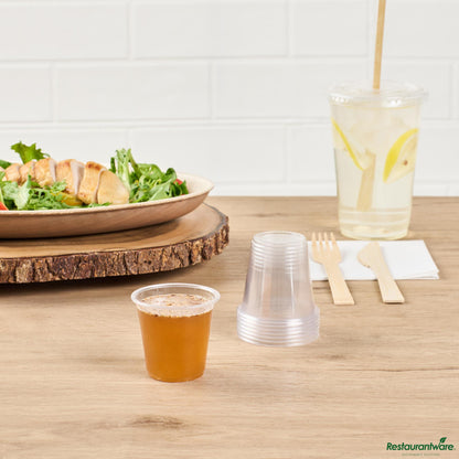 Wholesale Restaurantware 3 Oz Clear Pla Plastic Portion Cup - Compostable - 2.4" X 2.4" X 2.2"- Bulk