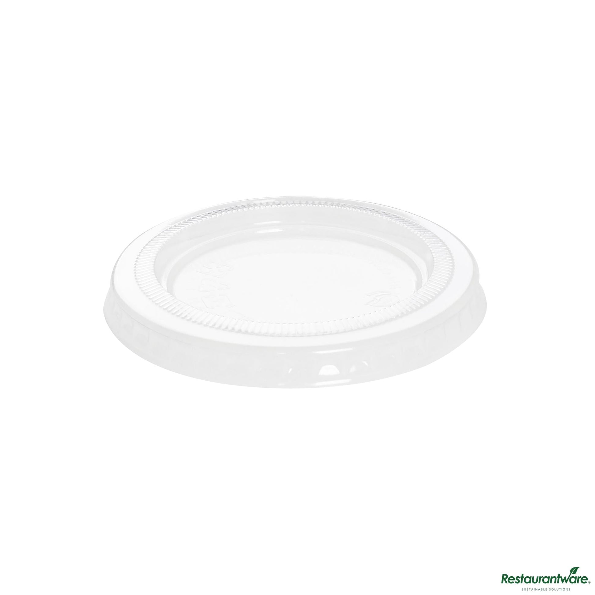 Wholesale Restaurantware Clear Pla Plastic Lid - Fits 2 / 3 Oz Portion Cup, Compostable - 2.6" X 2.6" X 0.4"- Bulk