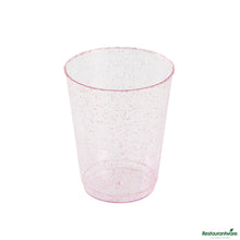 Wholesale Restaurantware 10 Oz Pink Glitter Plastic Tumbler - 3" X 3" X 3.8"- Bulk