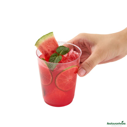 Wholesale Restaurantware 10 Oz Pink Glitter Plastic Tumbler - 3" X 3" X 3.8"- Bulk