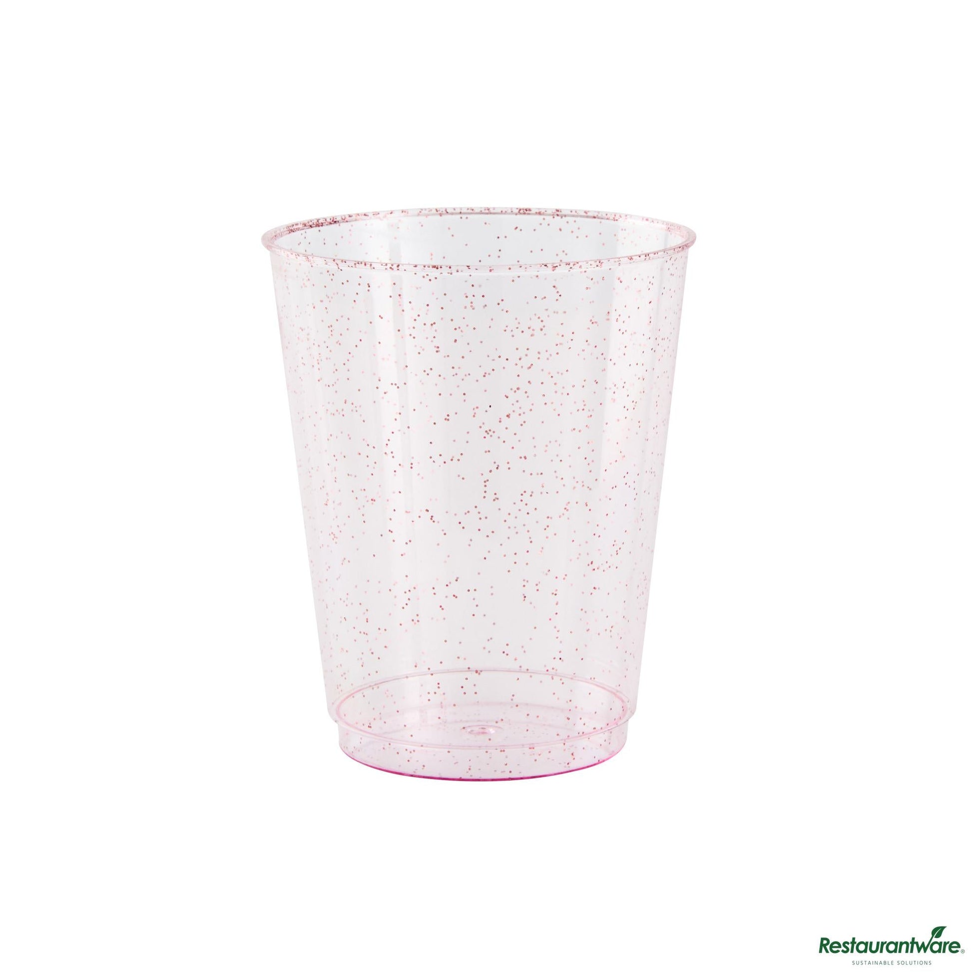 Wholesale Restaurantware 10 Oz Pink Glitter Plastic Tumbler - 3" X 3" X 3.8"- Bulk