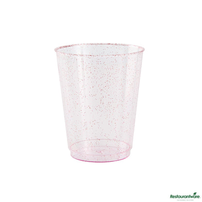 Wholesale Restaurantware 10 Oz Pink Glitter Plastic Tumbler - 3" X 3" X 3.8"- Bulk
