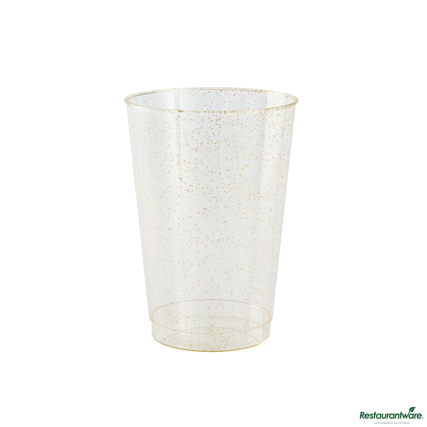 Wholesale Restaurantware 12 Oz Gold Glitter Plastic Tumbler - 3" X 3" X 4.3"- Bulk