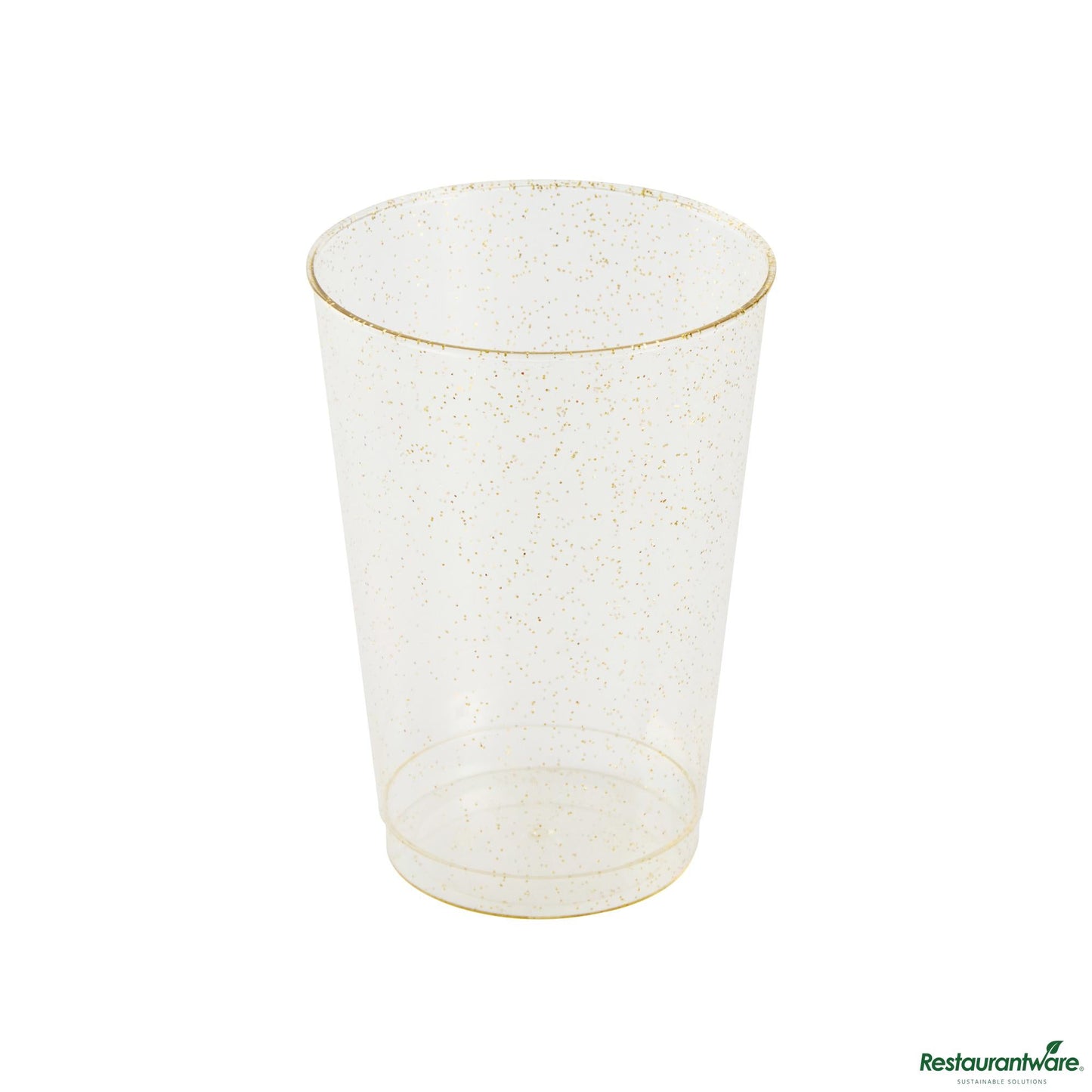 Wholesale Restaurantware 12 Oz Gold Glitter Plastic Tumbler - 3" X 3" X 4.3"- Bulk