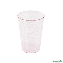 Wholesale Restaurantware 12 Oz Pink Glitter Plastic Tumbler - 3" X 3" X 4.3"- Bulk