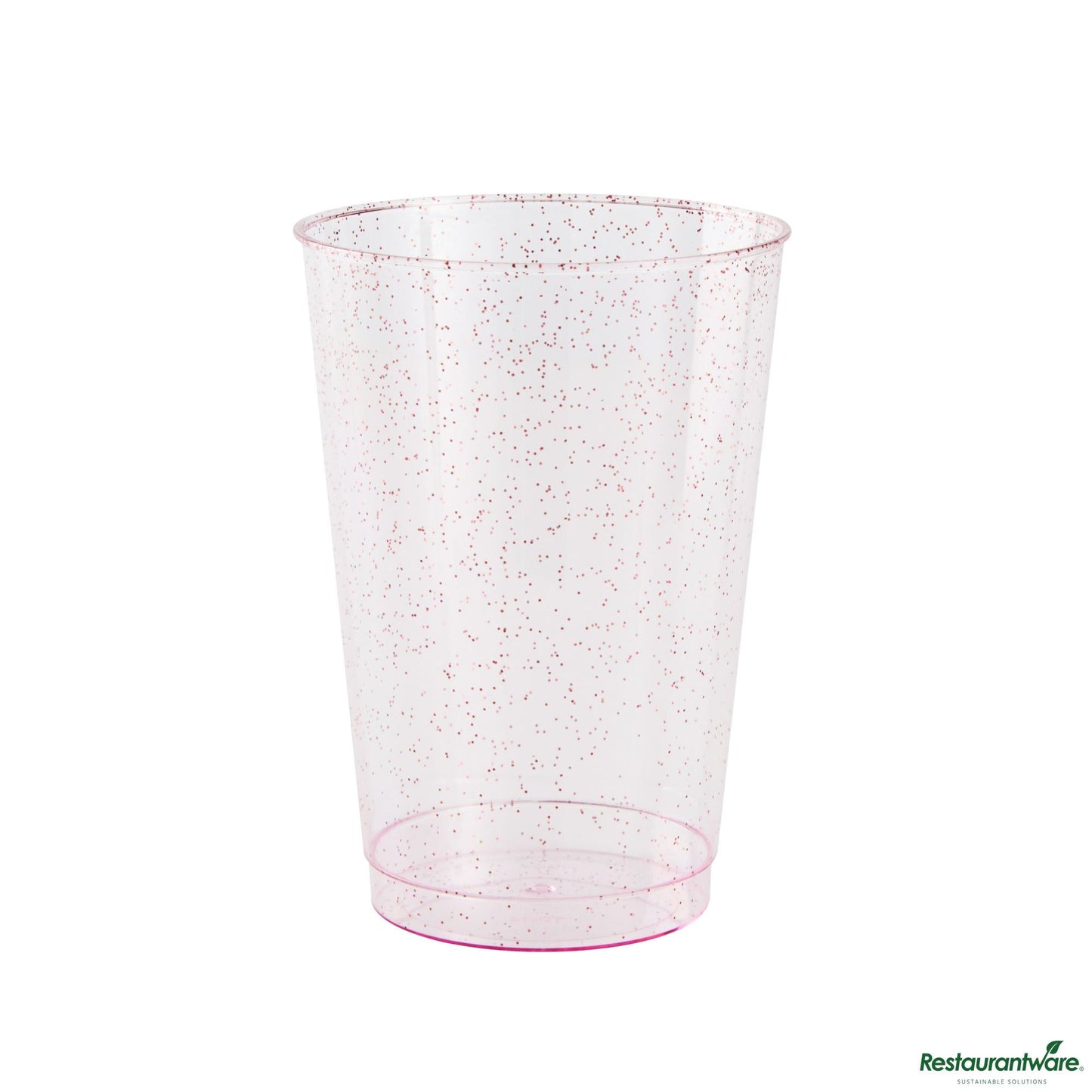 Wholesale Restaurantware 12 Oz Pink Glitter Plastic Tumbler - 3" X 3" X 4.3"- Bulk