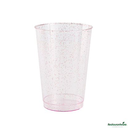 Wholesale Restaurantware 12 Oz Pink Glitter Plastic Tumbler - 3" X 3" X 4.3"- Bulk