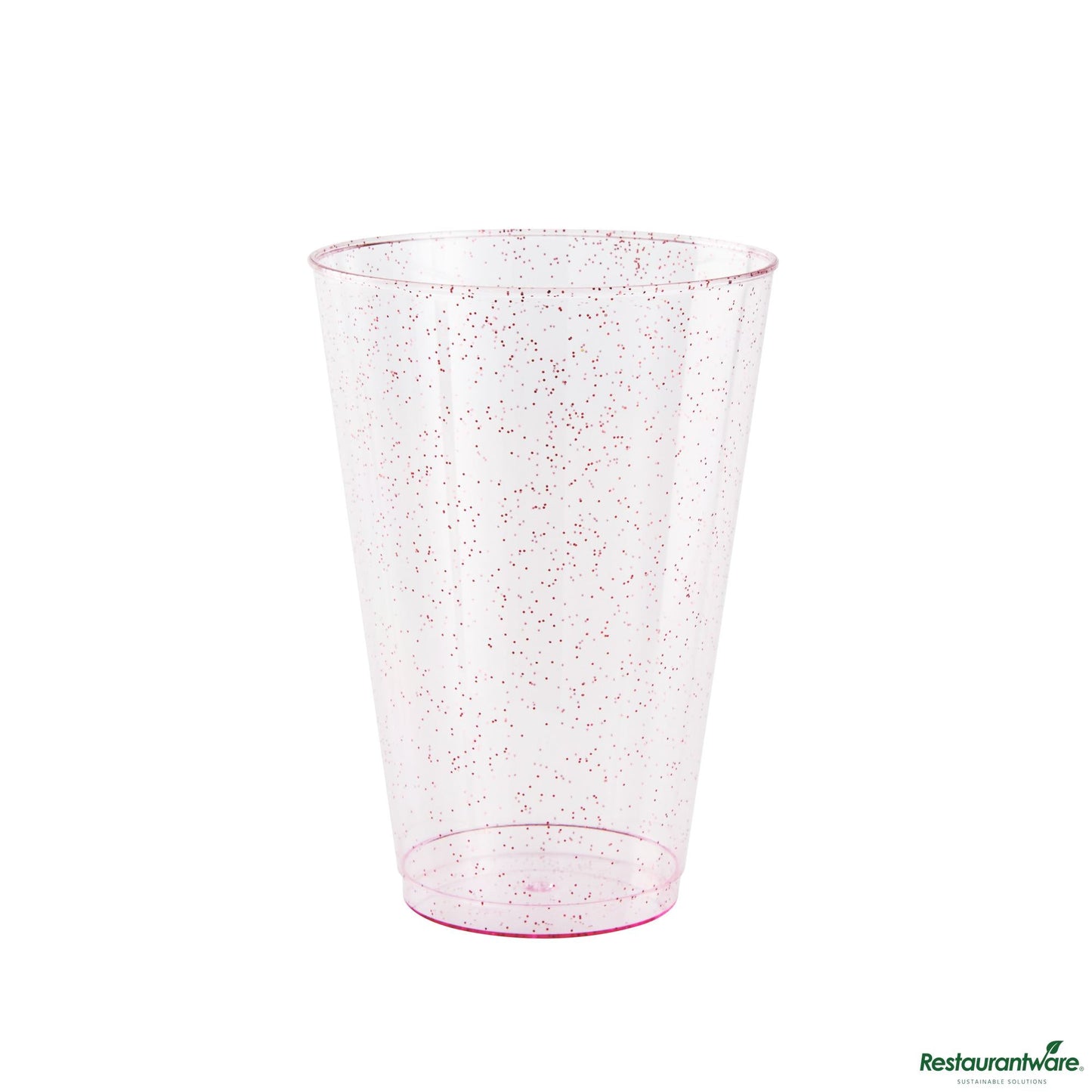 Wholesale Restaurantware 14 Oz Pink Glitter Plastic Tumbler - 3.3" X 3.3" X 4.8"- Bulk