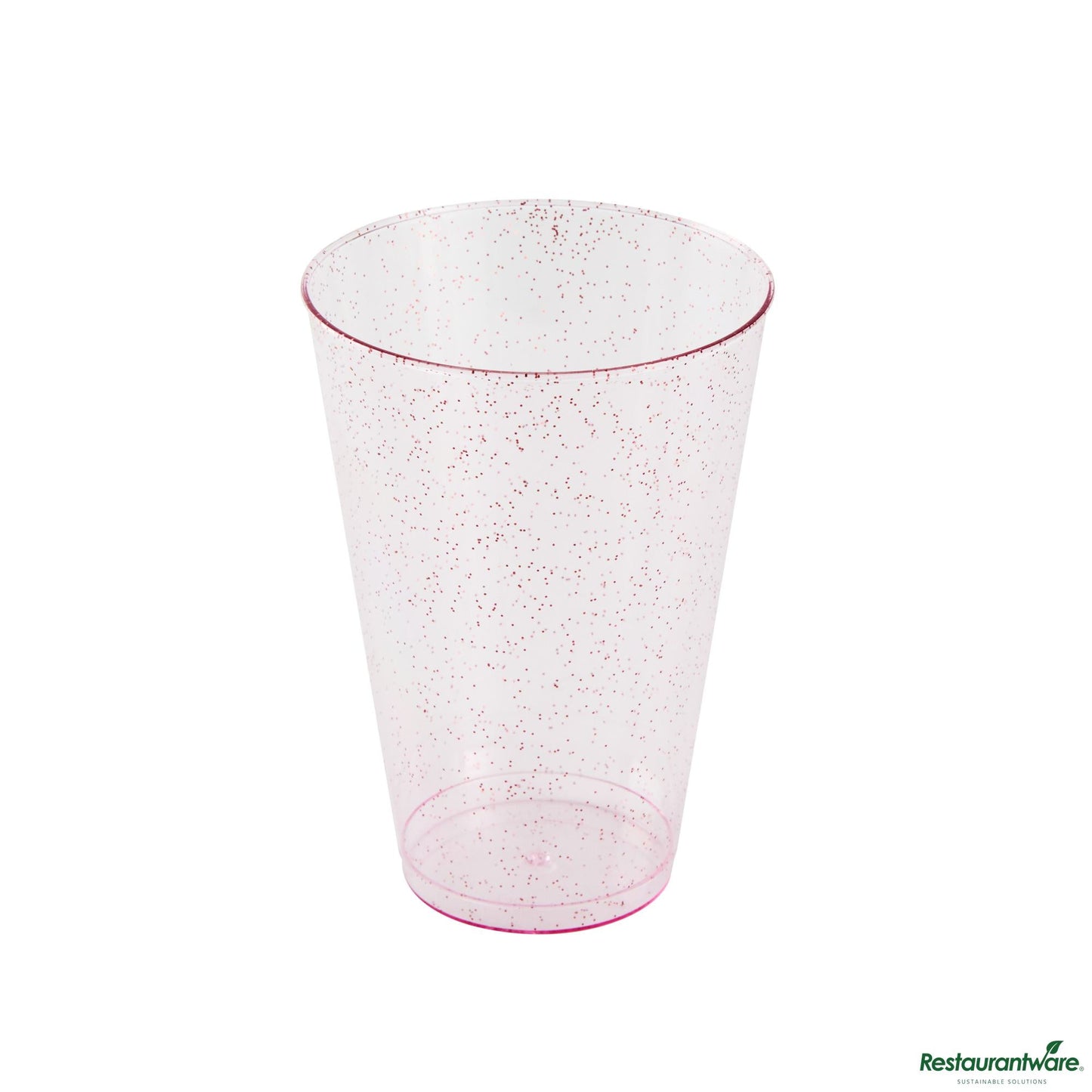 Wholesale Restaurantware 14 Oz Pink Glitter Plastic Tumbler - 3.3" X 3.3" X 4.8"- Bulk