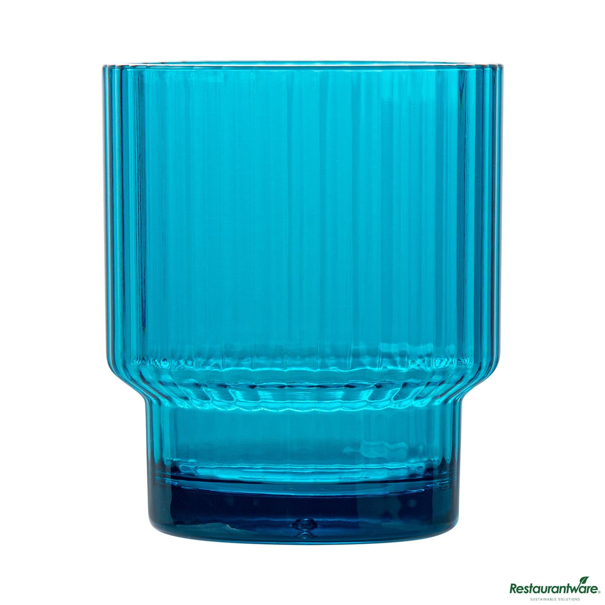 Wholesale Restaurantware 11 Oz Blue San Plastic Tumbler - Stackable - 3.2" X 3.2" X 3.7"- Bulk