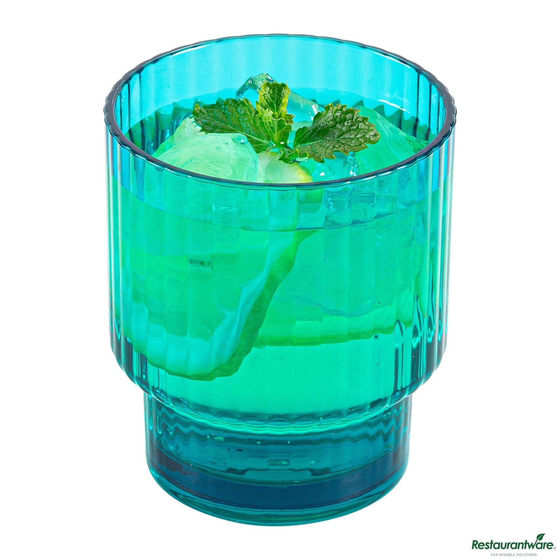 Wholesale Restaurantware 11 Oz Blue San Plastic Tumbler - Stackable - 3.2" X 3.2" X 3.7"- Bulk