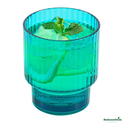 Wholesale Restaurantware 11 Oz Blue San Plastic Tumbler - Stackable - 3.2" X 3.2" X 3.7"- Bulk