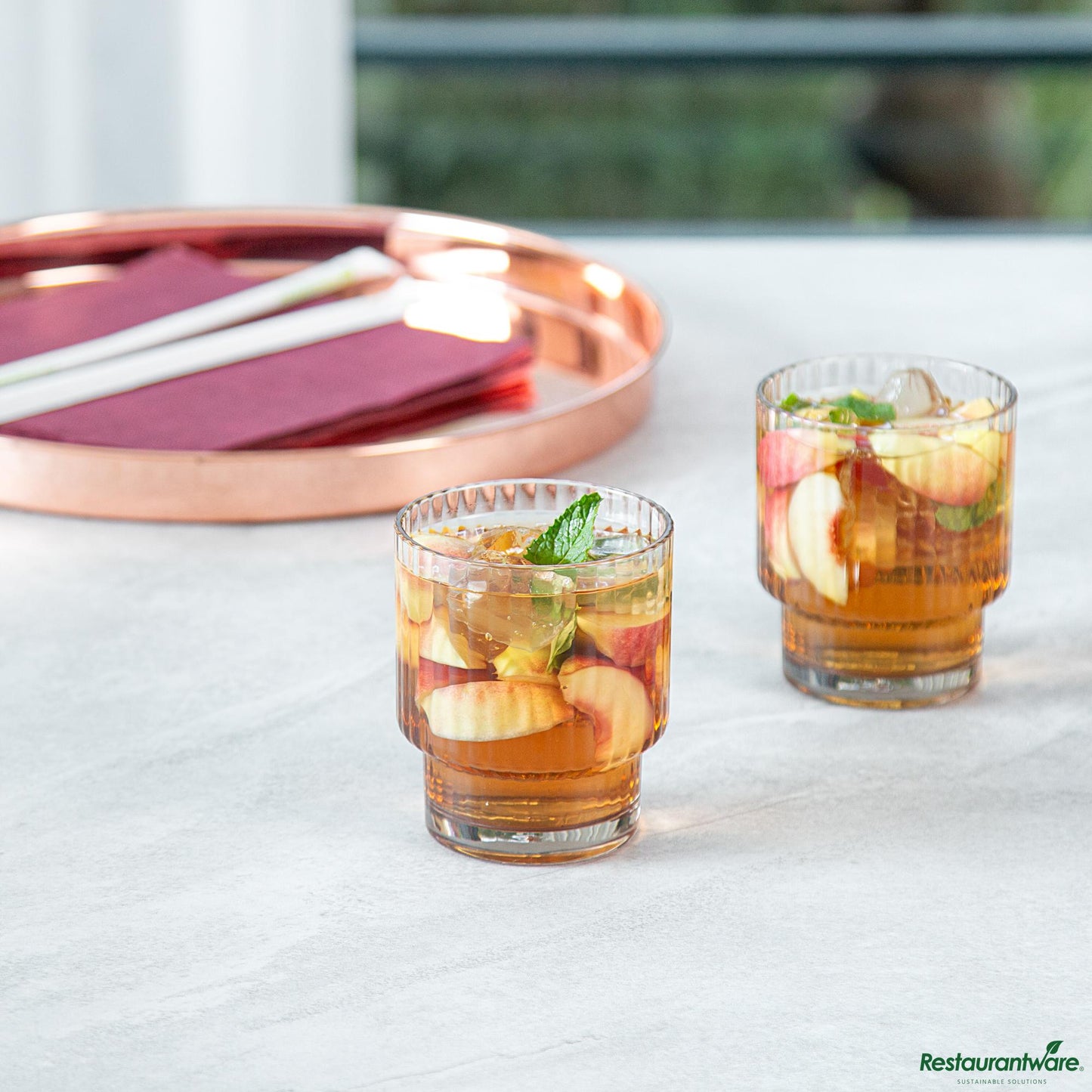 Wholesale Restaurantware 11 Oz Clear San Plastic Tumbler - Stackable - 3.2" X 3.2" X 3.7"- Bulk