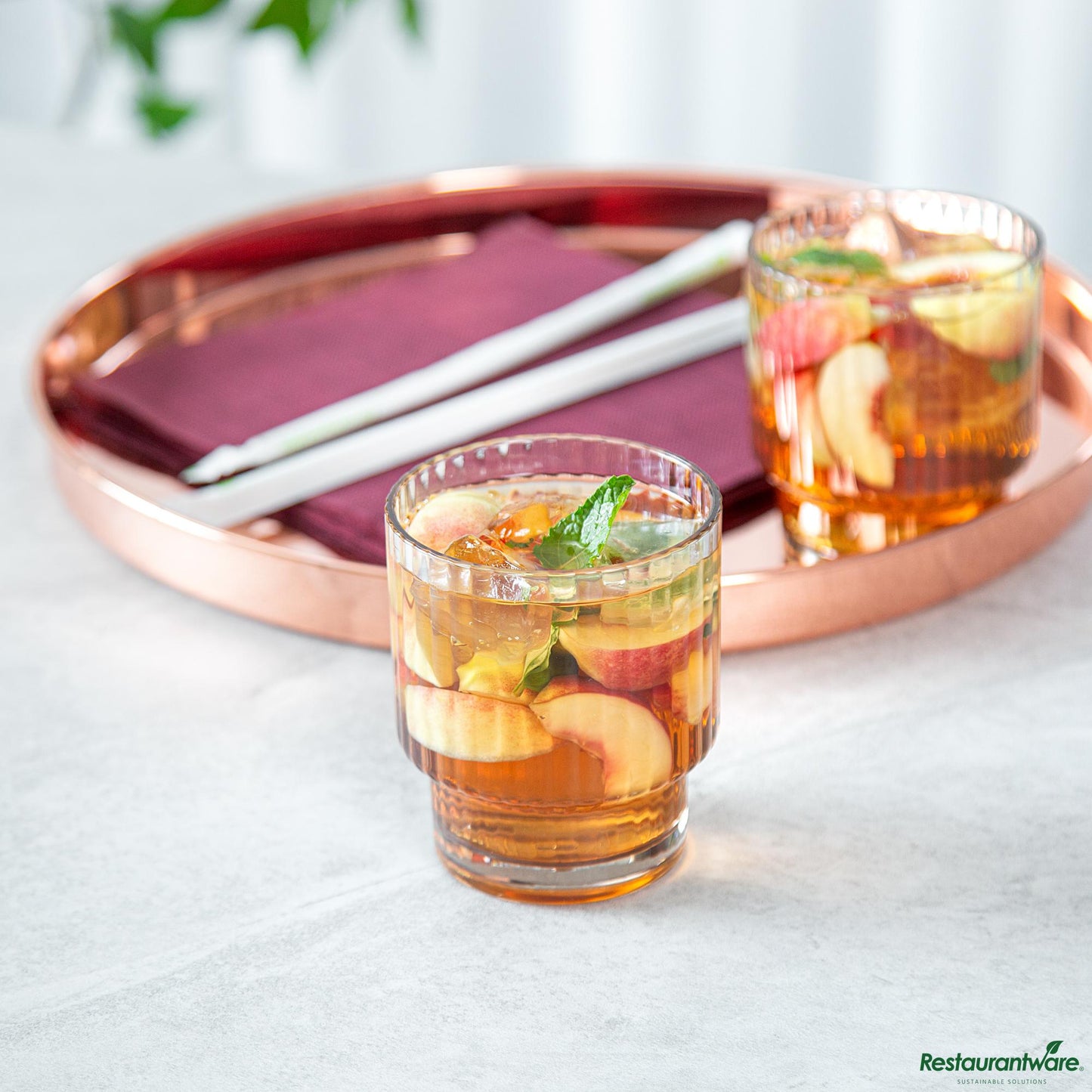 Wholesale Restaurantware 11 Oz Clear San Plastic Tumbler - Stackable - 3.2" X 3.2" X 3.7"- Bulk