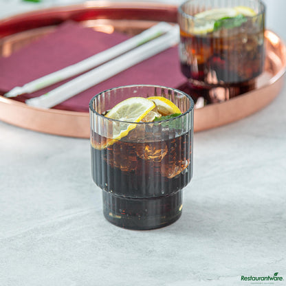Wholesale Restaurantware 11 Oz Gray San Plastic Tumbler - Stackable - 3.2" X 3.2" X 3.7"- Bulk