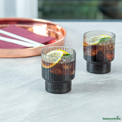 Wholesale Restaurantware 11 Oz Gray San Plastic Tumbler - Stackable - 3.2" X 3.2" X 3.7"- Bulk