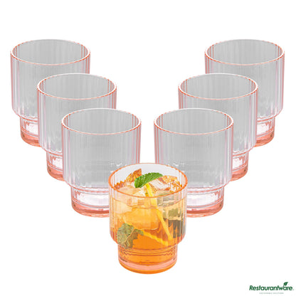 Wholesale Restaurantware 11 Oz Pink San Plastic Tumbler - Stackable - 3.2" X 3.2" X 3.7"- Bulk