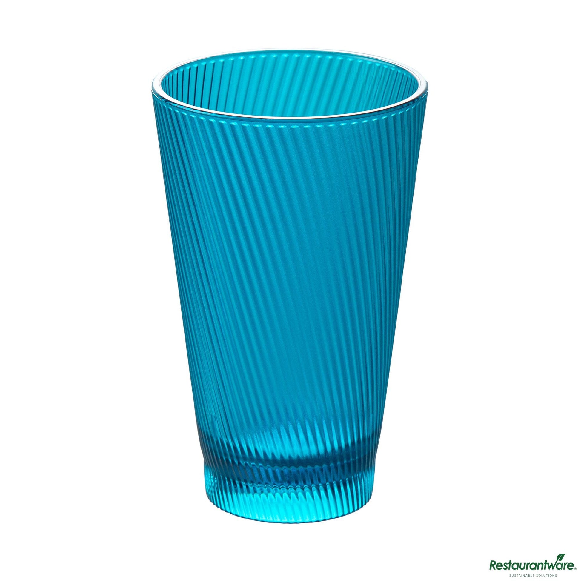 Wholesale Restaurantware 14 Oz Blue San Plastic Tumbler - 3.4" X 3.4" X 5.4"- Bulk