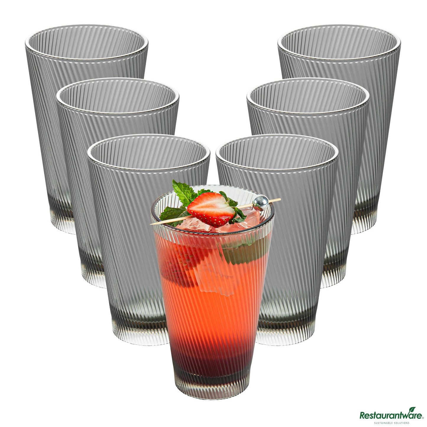 Wholesale Restaurantware 14 Oz Gray San Plastic Tumbler - 3.4" X 3.4" X 5.4"- Bulk