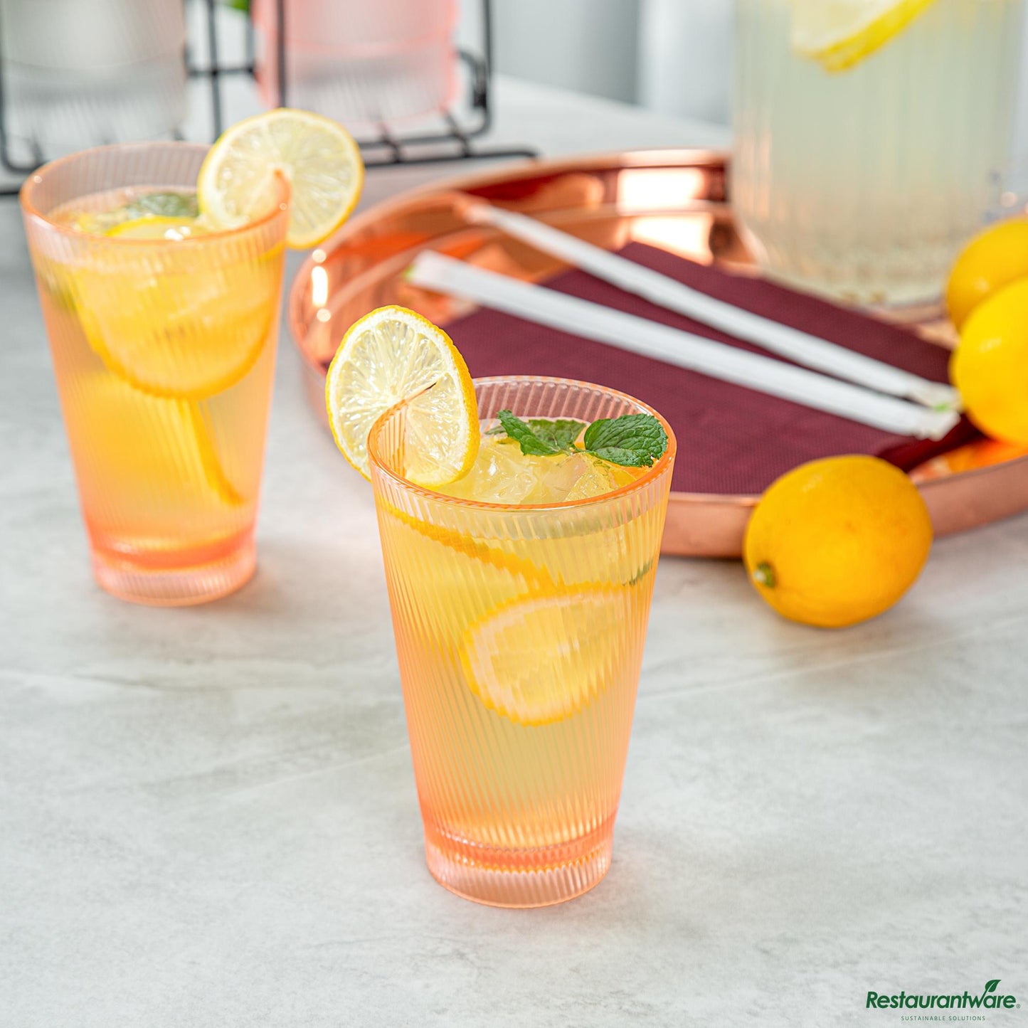 Wholesale Restaurantware 14 Oz Pink San Plastic Tumbler - 3.4" X 3.4" X 5.4"- Bulk
