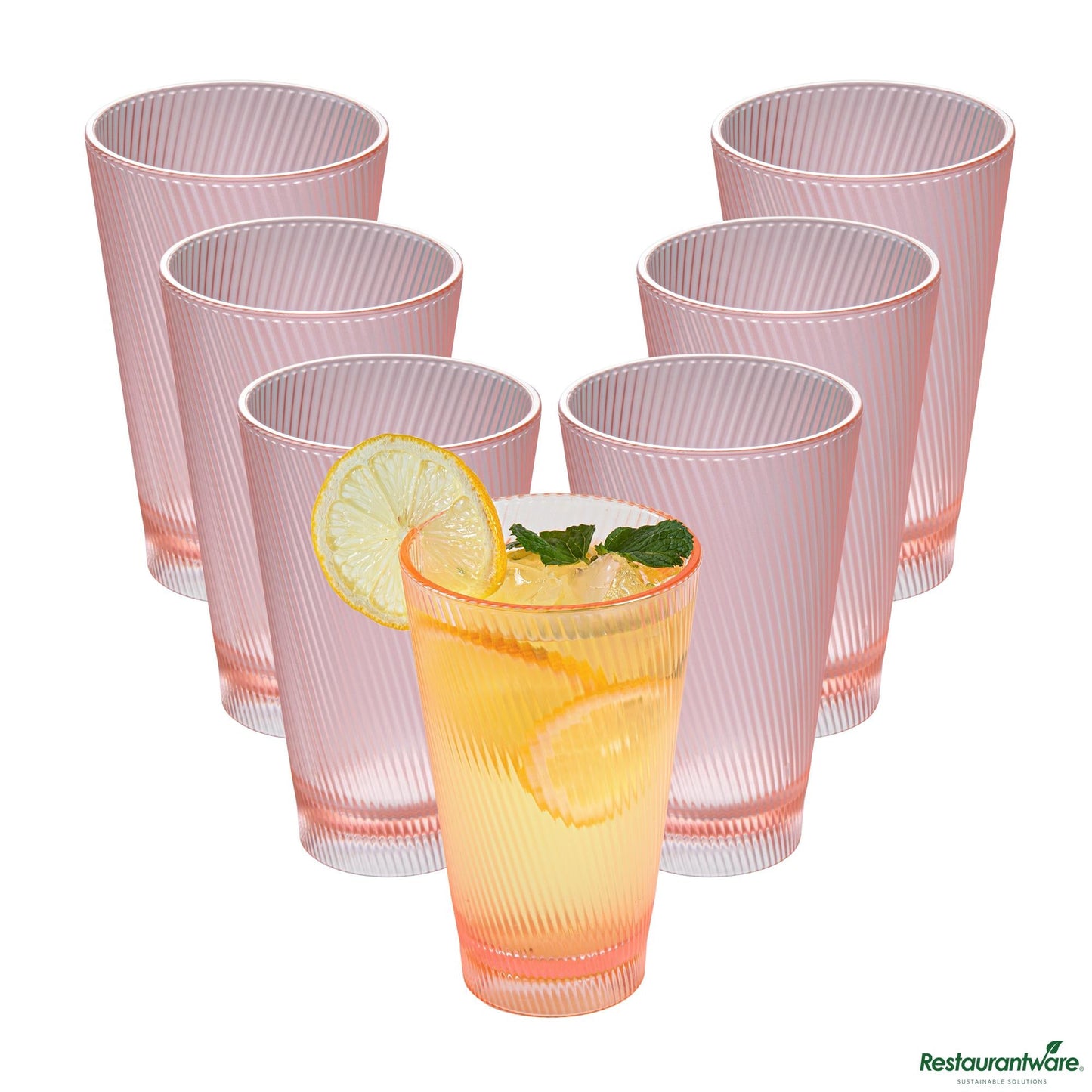 Wholesale Restaurantware 14 Oz Pink San Plastic Tumbler - 3.4" X 3.4" X 5.4"- Bulk
