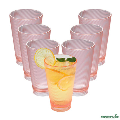 Wholesale Restaurantware 14 Oz Pink San Plastic Tumbler - 3.4" X 3.4" X 5.4"- Bulk