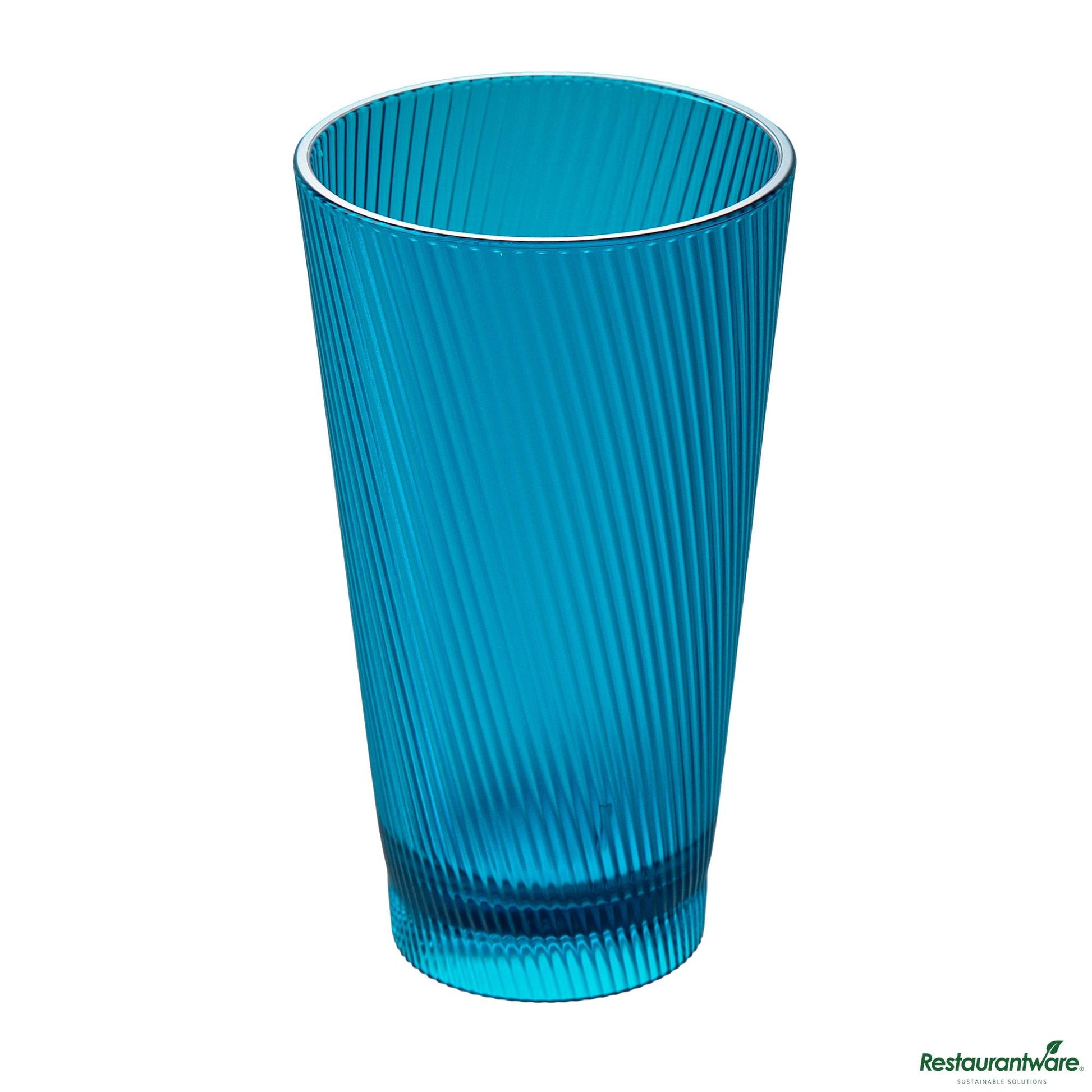 Wholesale Restaurantware 16 Oz Blue San Plastic Tumbler - 3.4" X 3.4" X 5.9"- Bulk