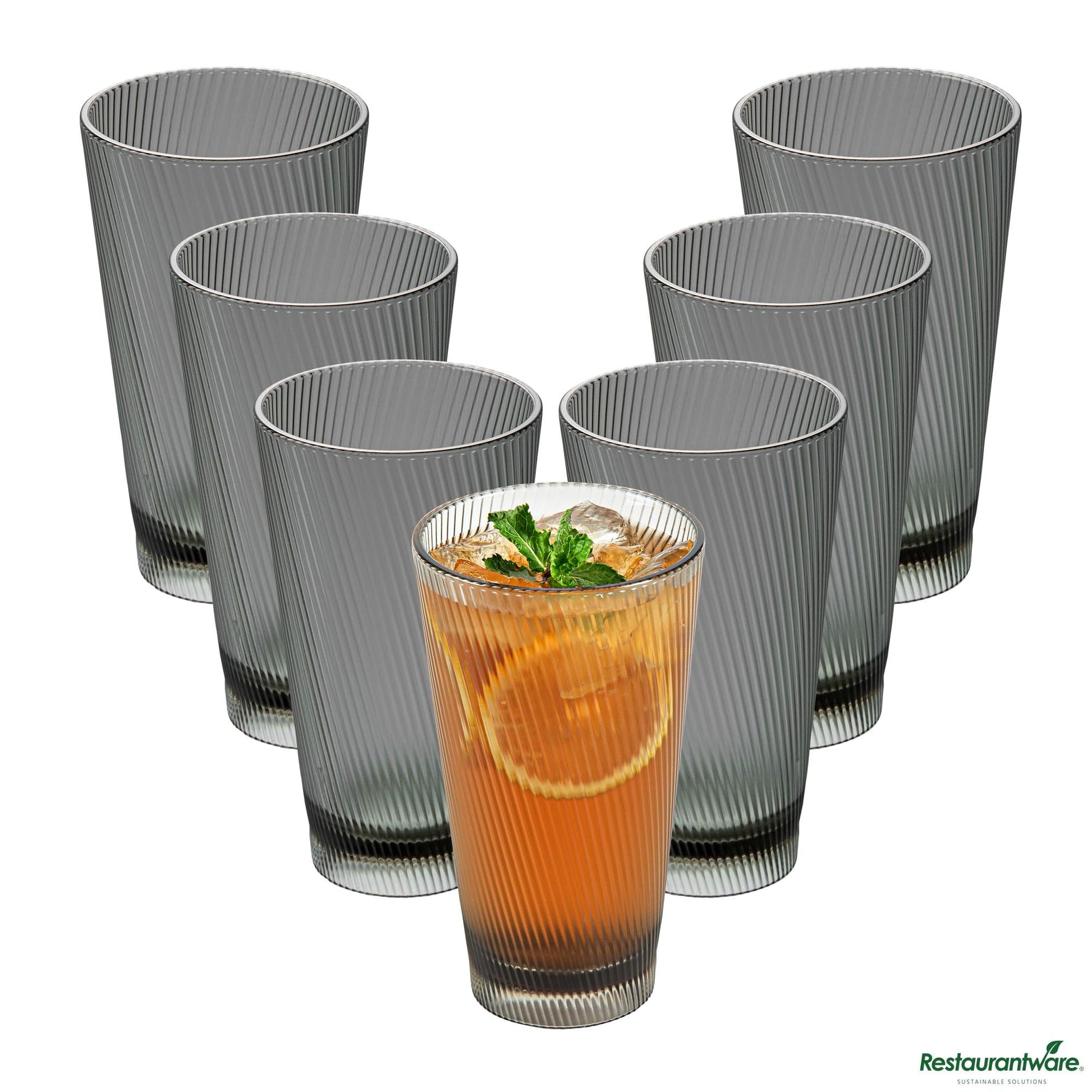 Wholesale Restaurantware 16 Oz Gray San Plastic Tumbler - 3.4" X 3.4" X 5.9"- Bulk