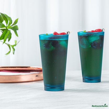 Wholesale Restaurantware 20 Oz Blue San Plastic Tumbler - 3.6" X 3.6" X 6.7"- Bulk