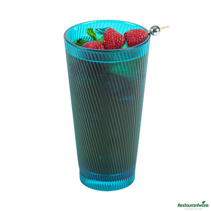Wholesale Restaurantware 20 Oz Blue San Plastic Tumbler - 3.6" X 3.6" X 6.7"- Bulk