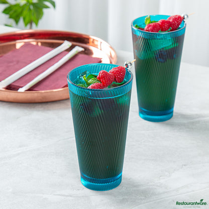 Wholesale Restaurantware 20 Oz Blue San Plastic Tumbler - 3.6" X 3.6" X 6.7"- Bulk