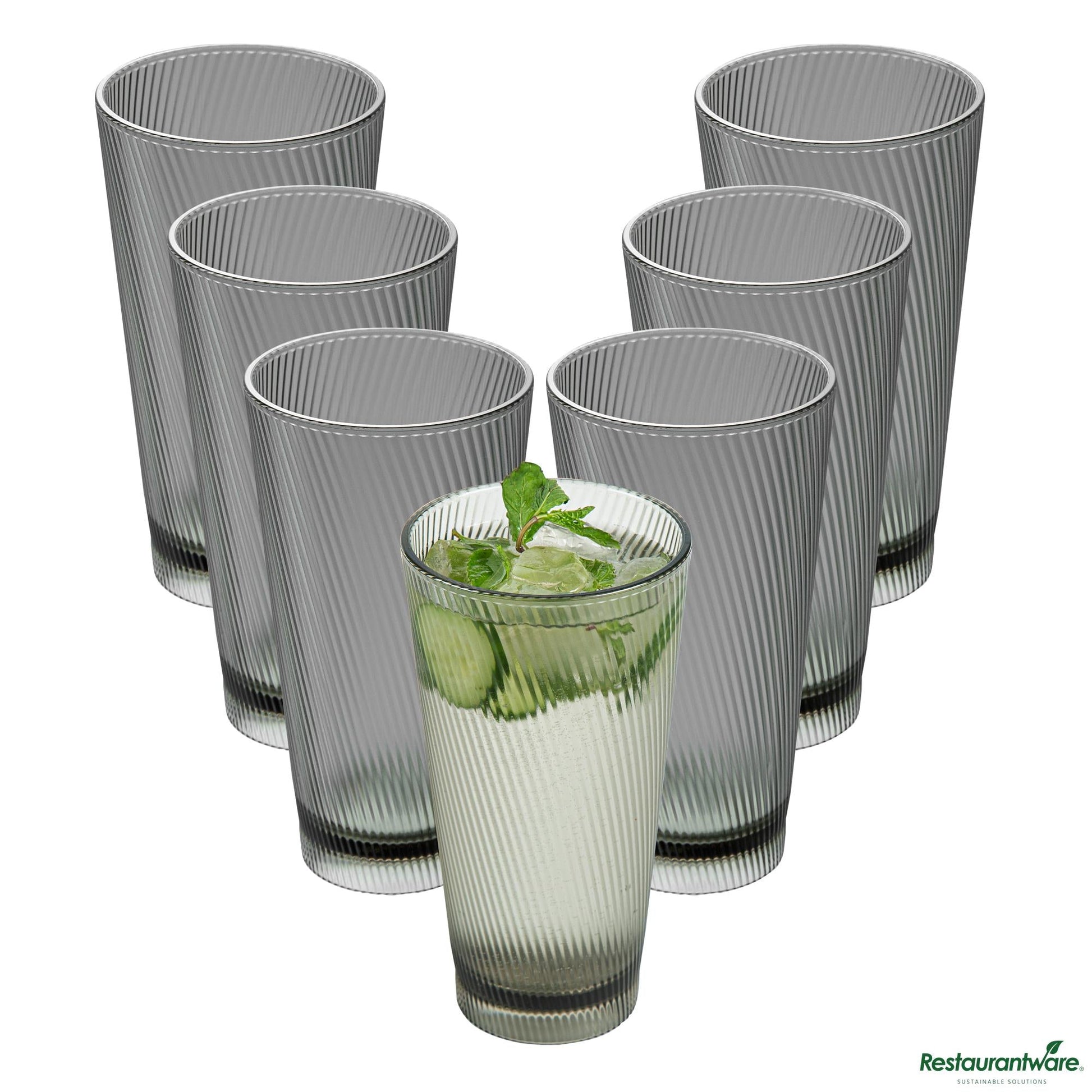Wholesale Restaurantware 20 Oz Gray San Plastic Tumbler - 3.6" X 3.6" X 6.7"- Bulk